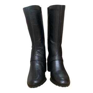 Easy Spirit Black Leather Loretta Knee High Boots Tall Boots Size 7.5‎